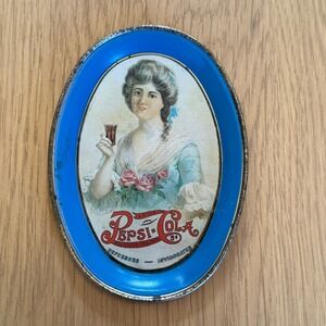 Vintage Pepsi Cola Tin Tray Advertising Oval Metal Drink Soda Pop Collectible